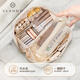 VLANDO high-end national style velvet waterproof cosmetic bag women's portable large-capacity travel wash bag premium birthday gift sand pink free mesh bag