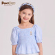 PawinPaw Cartoon Bear Children's Clothing Spring and Summer Girls Puff Sleeve Short Sleeve Shirt Sweet and Cute Yellow/30 110