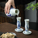 Sailoto LXH Xinghuacun Fenjiu wine cup bamboo cup set Gujing tribute wine blue and white ceramic white wine cup points liter bamboo cup 10 cups 10 dishes 1 pot