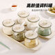 Xu Nian seasoning box set household kitchen seasoning jar combination multi-grid salt, MSG and pepper storage condiment seasoning jar, three pack + base + measuring spoon, sealed and moisture-proof