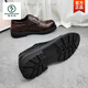 Woodpecker cowhide large leather shoes for men men's casual leather shoes new business formal wear British fashion versatile men's wide leather shoes 2023 dark brown 42
