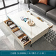 Lin's Home Light Luxury Slate TV Cabinet Coffee Table Combination New Floor Cabinet Living Room Home 1.3 Meter Coffee Table LS988L1