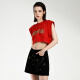TCH Light Luxury Trend Фирменный новый год Hot Bear Diamond Fashion Fashion Fashion Fork Short Shirt T21110C6172 RED M M