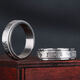Mansheng can rotate six-character mantra men's ring trendy transfer scripture men's single ring titanium steel ring index finger ring default number 9, other sizes note