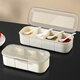 Meal General Seasoning Box Seasoning Jar with Spoon Kitchen Household Seasoning Storage Box Seasoning Utensils Salt Storage Box Simple Three-Gate Seasoning Box (Cream White)