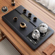 Synthetic black gold stone tea tray, household tea table, kettle, one-piece office fully automatic set, one-piece stone tea tray, 80*45 length + bottom water glass furnace (one piece)