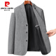 Pierre Cardin Wool Suit Jacket Men's Autumn and Winter Middle-aged Business Casual Small Suit Fitted Wool Suit Jacket Men's Dark Blue 4XL 195 Recommended 165-180 Jin Jin equals 0.5 kg