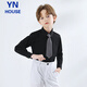 Innovo Children's Shirt Black Long Sleeve Pocket Boys Shirt Black Long Sleeve 150CM