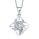 AVHE Platinum PT950 Platinum Diamond Chain Pendant Women's Necklace K Gold Solitaire Diamond Inlaid with Diamonds for Chinese Valentine's Day Gift 30 Points Diamond-Platinum Four-Leaf Clover Pendant + Silver Chain