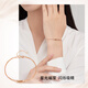 Chow Tai Sang 18K gold bracelet for women rose gold color gold double-layered sugar cube red and yellow k gold bead bracelet as a birthday gift for girlfriend 18K red double-layered sugar cube bracelet (approximately 1.05g)
