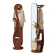 Baihua Peony solid wood full-length mirror coat rack home rotatable bedroom hanging clothes storage floor-standing multi-functional all-in-one dressing mirror walnut color