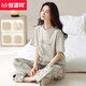 Hengyuanxiang pajamas for women in summer, good cotton short-sleeved trousers thin summer women's home clothing suit spring and autumn YZT9719 short-sleeved trousers M 80-100Jin [Jin equals 0.5 kg]