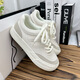 Blue screen shoes for women 2024 new spring and autumn niche design sense shell toe shoes for women thick sole white shoes versatile women's shoes Pink (1098) 35