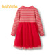 Balabala girls' little fragrant princess dress big children's spring style children's dress same style as celebrity family