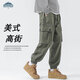 Dingfengbaoluo overalls men's spring and summer leggings loose trendy brand casual trousers men FK6603 military green 2XL