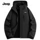 Jeep (JEEP) Assault Jacket Autumn and Winter Same Style Outdoor Three-in-One Windproof and Velvet Jacket for Men and Women Couples Black 2XL