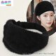 Qumeisi super soft and gentle elastic wide-brimmed plush warm and forehead protector double-layered hairband and headband simple sleep pressure hair confinement scarf black 1 piece