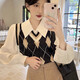 Harudi high-end white shirt women's spring and autumn inner design niche polo collar long-sleeved shirt layered vest top white M (90-105Jin Jin equals 0.5 kg)
