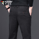 Woodpecker (TUCANO) Casual Pants Men's Autumn and Winter Pants Men's Loose Straight Business Woolen Trendy Versatile Commuting Pants Black 33