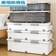 Huixiang under-bed storage box household flat pulley drawer-type clothes quilt plastic organizer under-bed box storage box one meter thick Yabai (60*40*19) two-way 4 pulleys
