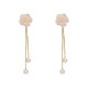 Bo Na Ling Camellia Tassel Ear Clip No piercing earrings Painless Light Luxury Earrings Feminine Socialite French Camellia Camellia Tassel Ear Clip
