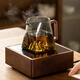 Gold inlaid jade glass fair cup, high borosilicate stainless steel tea filter electric ceramic stove, available wooden handle Kung Fu tea set accessories Shanlan wooden handle glass fair cup