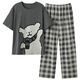 Modal 100% de pijamas de algodón para mujeres Pure Spring de algodón puro y dibujos animados de jóvenes jóvenes puede usar trajes de ropa para el hogar fuera de AM698 m (recomendado 80-100Jin [Jin iguala 0.5 kg])