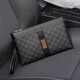 Men's clutch bag Men's genuine leather cowhide bag Gift hand grab bag Business clip bag High-end light luxury bag C-86 checked (gift box)
