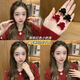 Jie Wei Yi velvet bow hair clip women's side broken hair small clip small forehead bangs clip headwear high-end hair clip BH-FJ133 bow small hair clip black 4 pieces