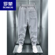 ROMON Men's Autumn and Winter New Gray Sports Pants Loose Straight Wide Leg Harem Pants Heavy Velvet Sweatpants Casual Pants Velvet Dark Gray L Weight 125-140 Jin Jin is equal to 0.5 kg