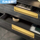 Unsichtbarer Griff der Jingxingong-Garderobe-Tür, eingebettete versteckte Schiebetür Schiebetür, Schrankschublade versteckter Schlitzgriff 6623- [Mumber Black] Lochabstand 128 mm