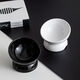 Shantou Lincun neck protector to prevent black chin, pet slanted mouth cat bowl, cute cat food bowl, cat eating bowl and drinking water, water + food, black + white to prevent black chin