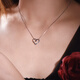 Pt.Charm new platinum pendant hollow love small pendant women's necklace clavicle chain gift girlfriend heart pendant gift ready stock national inspection certificate 1.3-1.4g