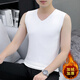 Modal seamless thermal vest men's winter tight-fitting cold-proof bottoming sleeveless t-shirt plus velvet and thickened white waistcoat 151 plus velvet white XL