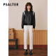 PSALTER specializes in winter new style lapels, fashionable contrasting color splicing, casual and versatile sheepskin jackets, leather jackets, black 36