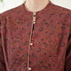 Cloth cashew flower print button-down cotton shirt 2025 winter new women's inner long-sleeved top red M