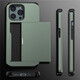 滑盖卡包适用苹果15手机壳可插放卡隐藏式卡槽零钱包iPhone14proMAX保护套13磨砂硅胶11 黑色 iPhone 15 Pro