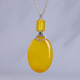 Mingpo Shijia Mingpo Shijia Silver S925 Amber Necklace Natural Beeswax Pendant Women's Beeswax Pendant Sweater Chain Birthday Gift