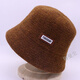 Tin Manchen Hat Women's Autumn and Winter New Fisherman Hat Wool Blended Warm and Coldproof Small Leather Label Casual Knitted Fishman Hat Khaki One Size