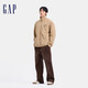 Gap men's and women's autumn letter logo plus velvet stand-up collar sweatshirt warm casual style jacket 658863
