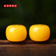 Chengyuanxiang CREORISETIN natural amber beeswax old-type beads single beads round beads large pier small donut cake loose beads accessories cultural toys bracelet 16 x 14mm chicken fat yellow each