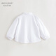 Mark Jenny girls sweet ruffle collar shirt children's shirt cotton top spring new style 241377 bleached 100 -