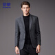 罗蒙（ROMON）羊毛呢西服男士秋冬商务休闲职业正装西装礼服爸爸外套XF78灰色2X