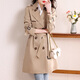 Audun windbreaker coat for women 2025 new style women's small medium-length spring and autumn coat AT3212 Khaki L