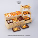 Mini simulated bread cabinet children's house play house convenience store scene bread food play model DIY toy small ornaments Apricot color bread combination cabinet B series 49-piece set