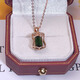Eba 1.8 carat natural green tourmaline pendant 18K gold diamond necklace as a birthday gift for girlfriend with 18K gold necklace