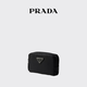 PRADA/Prada Gift Women's Logo Decorated Re-Nylon Cosmetic Bag Clutch Women's Bag Black