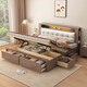 
Yu Feiqi Nordic Solid Wood Bed Double Bed Multi-function High Box Night Light Storage Charging Bed 9901# Bed + Environmentally friendly Brown Pad [0 Glue] 1.5*2.0m (high box with tail withdrawal)