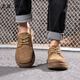 Z.R.Zoro brand men's shoes genuine leather casual leather shoes men's spring new Martin boots men's toe retro fashion casual shoes men's khaki 40