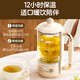 Chigo Health Pot Tea Maker Multifunctional Electric Kettle Office Household Glass Black Flower Tea Frying Chinese Medicinal Pot Constant Temperature Mini Small Health Kettle Standard Model 304 Stainless Steel-Smart Insulation 1L